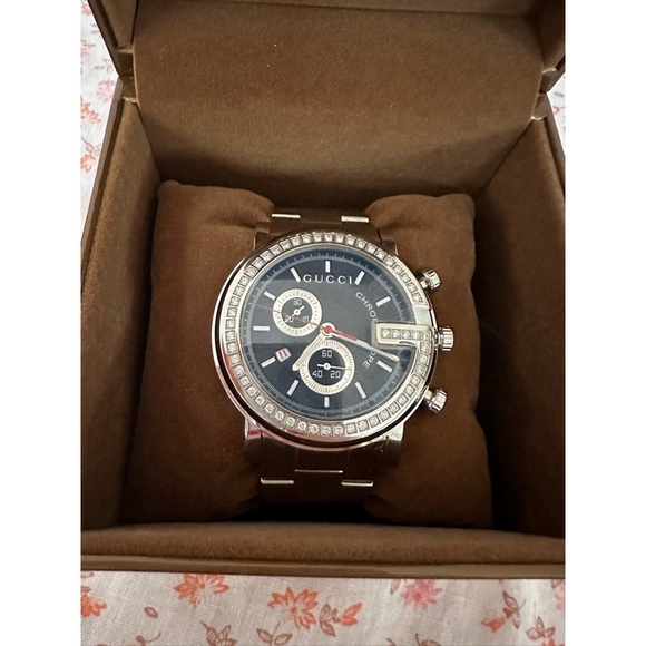 Gucci Diamond Watch YA101324 54 Diamond 101M Chrono - Picture 3 of 6